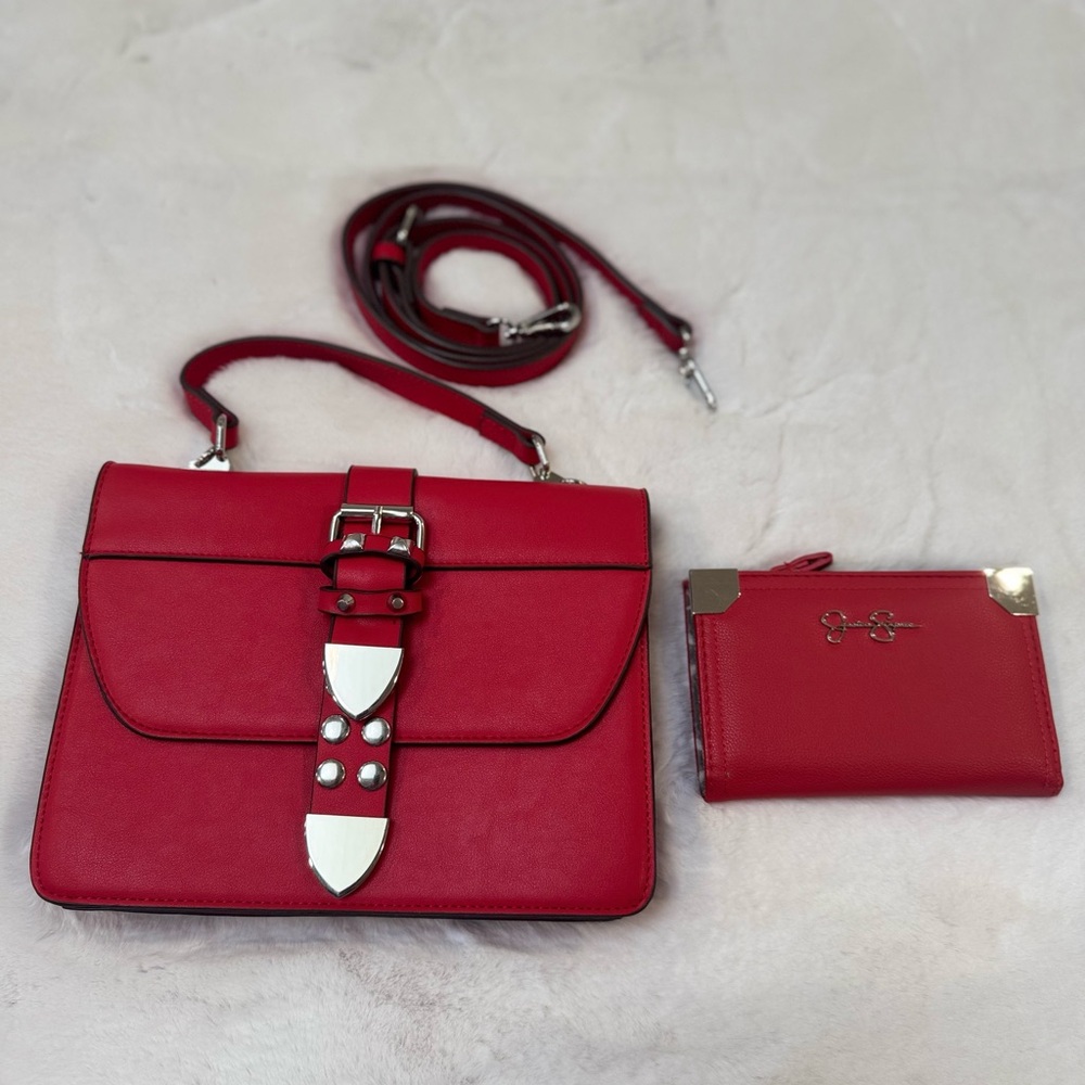 CARLOS SANTANA (Elegant Red Women's Hand  and crossbody bag ) set